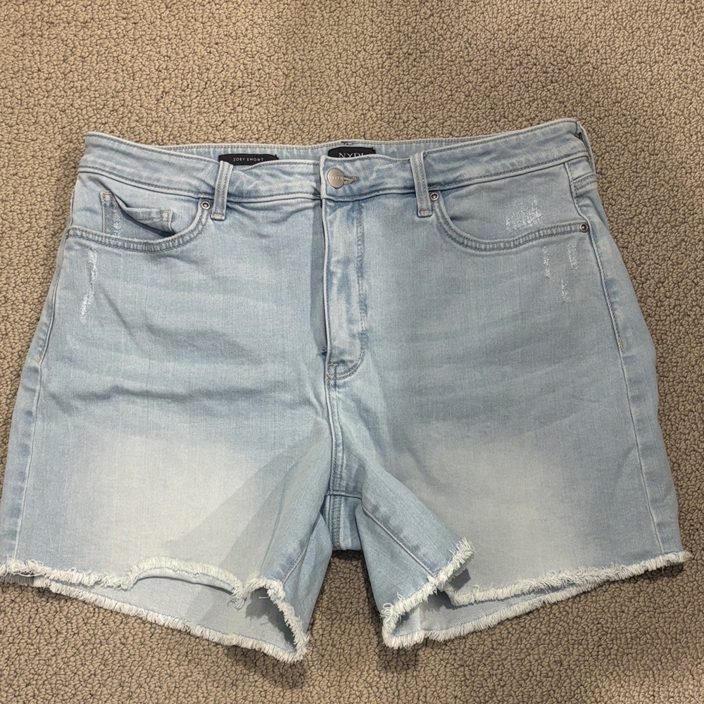 NYDJ Womens Zoey Distressed Jean Short 14